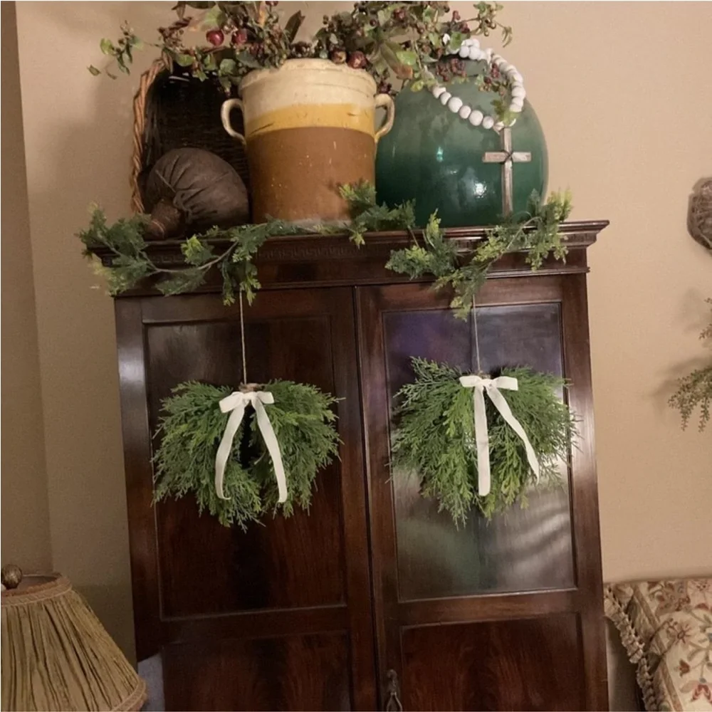 Draping Cedar Mini Christmas Wreath Green - Room Essentials™